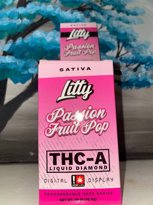 Litty THC-A Liquid Diamonds Disposable (Passion Fruit Pop) 5g